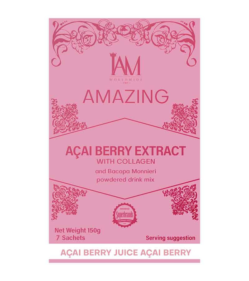 Amazing Acai Berry Extract with Collagen & Bacopa Monnieri – Anti-Aging & Brain Boosting Drink (10 Sachets)