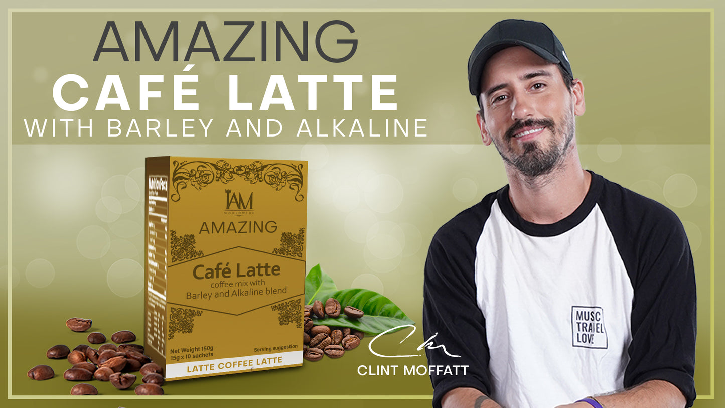 Amazing Café Latte with Barley and Alkaline – Healthy Latte Coffee Drink (10 Sachets)