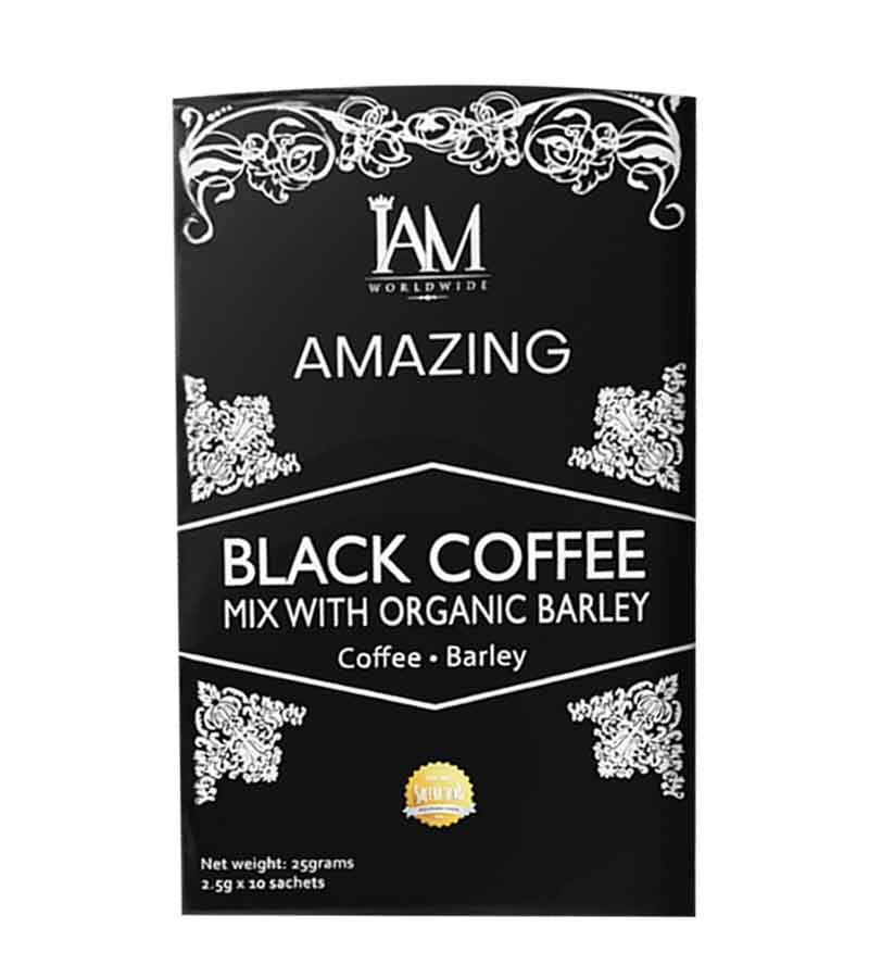 Amazing Black Coffee with Organic Barley (10 Sachets) Premium Arabica Coffee