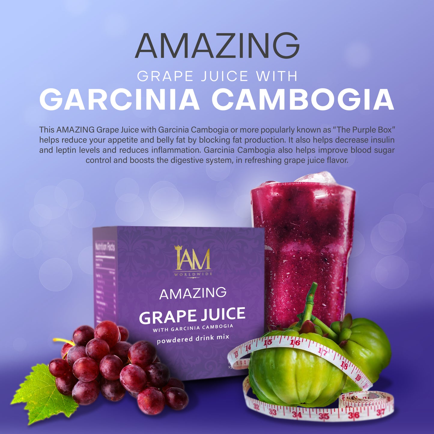 Amazing Grape Juice with Garcinia Cambogia – Weight Management & Antioxidant Drink (10 Sachets)