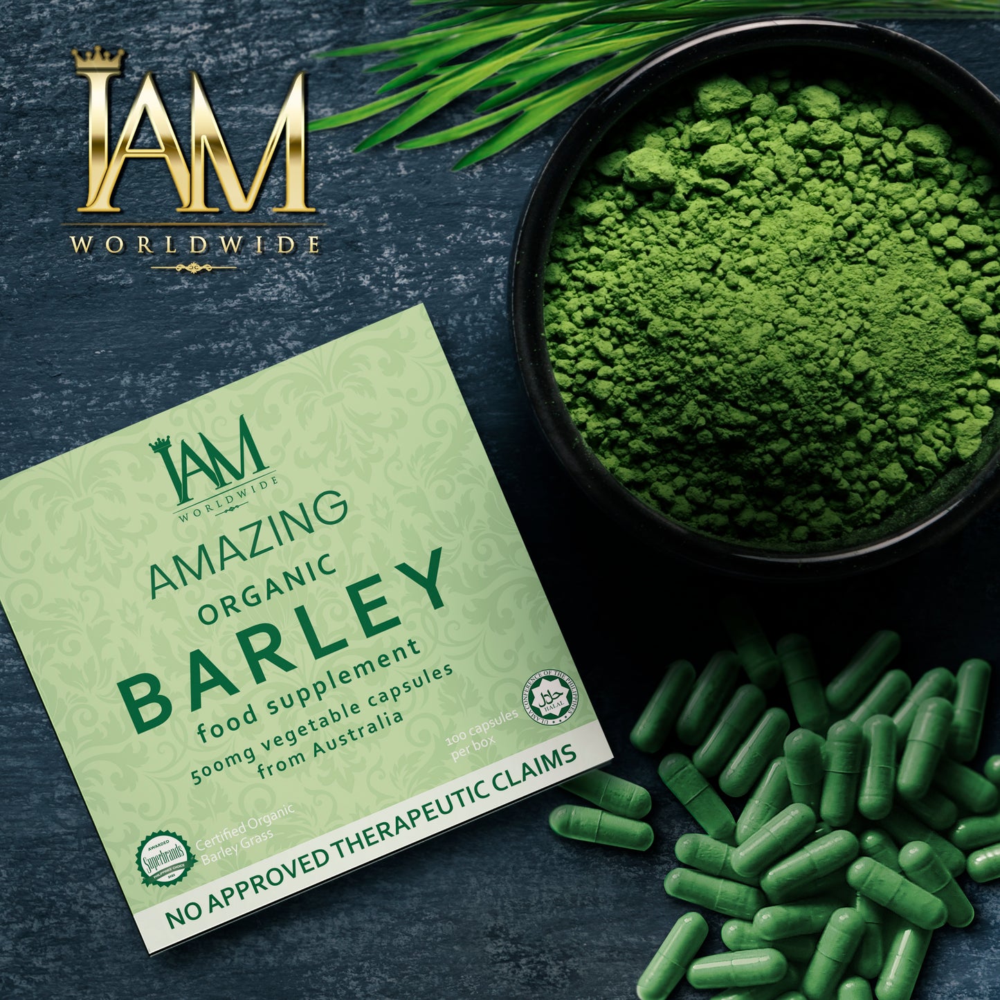 Amazing Pure Organic Barley Capsule (100 Capsules) supplement for holistic wellness