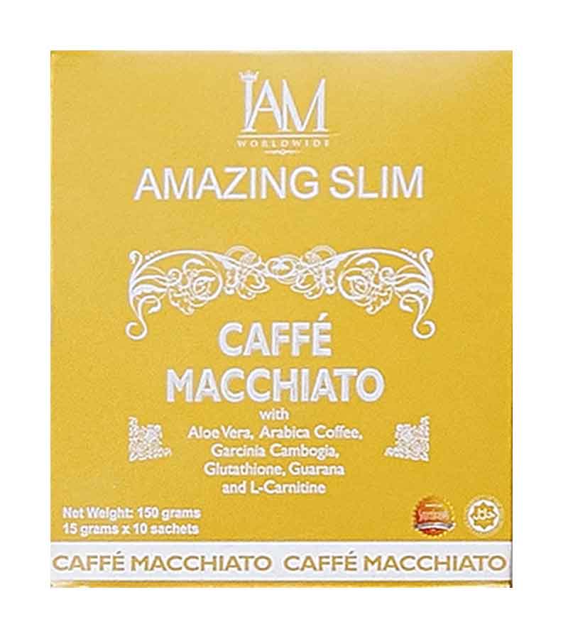 Amazing Slim Café Macchiato – 6-in-1 Slimming Coffee with Garcinia Cambogia, Aloe Vera & Glutathione (10 Sachets)